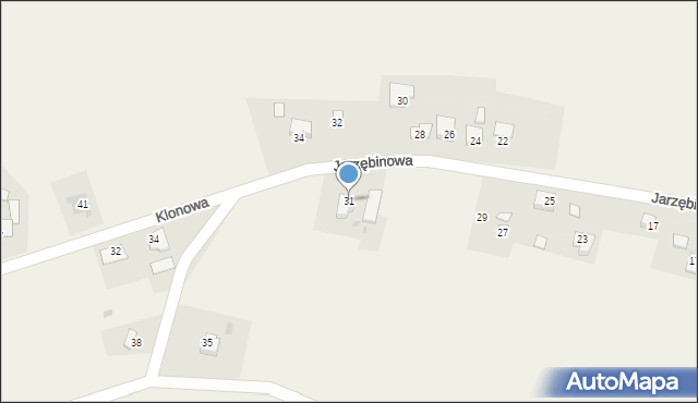 Drogomyśl, Jarzębinowa, 31, mapa Drogomyśl