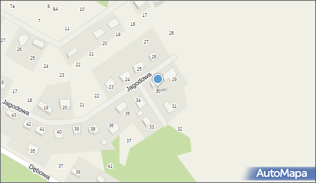 Droszków, Jagodowa, 30, mapa Droszków