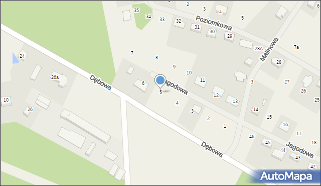 Droszków, Jagodowa, 5, mapa Droszków