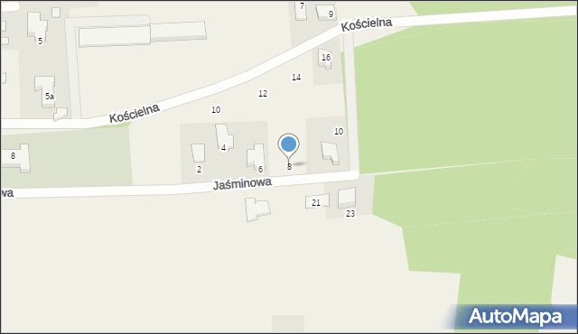 Droszków, Jaśminowa, 8, mapa Droszków