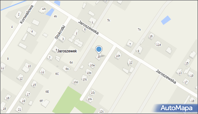 Duczki, Jaroszewska, 10, mapa Duczki