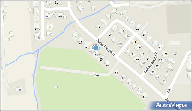 Dukla, Jana Pawła II, 23, mapa Dukla