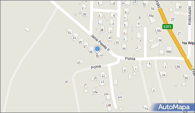 Dukla, Jana Pawła II, 51, mapa Dukla