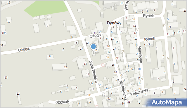 Dynów, Jana Pawła II, 8, mapa Dynów