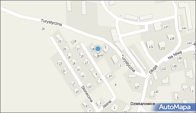 Dziekanowice, Jasna, 16, mapa Dziekanowice