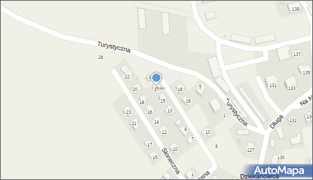 Dziekanowice, Jasna, 17, mapa Dziekanowice