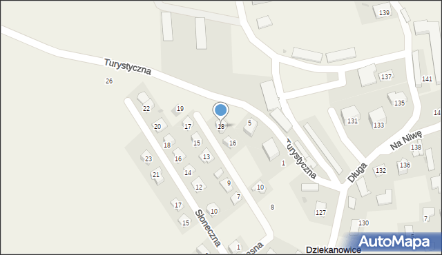 Dziekanowice, Jasna, 18, mapa Dziekanowice