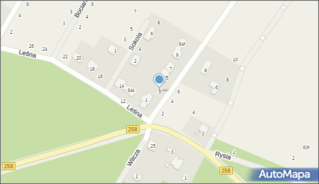 Dzikowo, Jastrzębia, 3, mapa Dzikowo