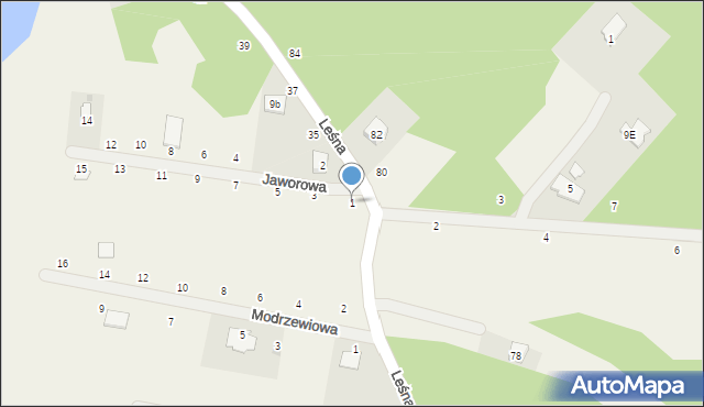 Dzikowo, Jaworowa, 1, mapa Dzikowo