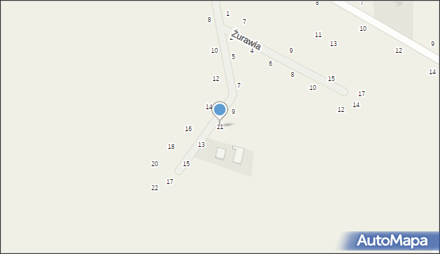 Ełganowo, Jaskółcza, 11, mapa Ełganowo