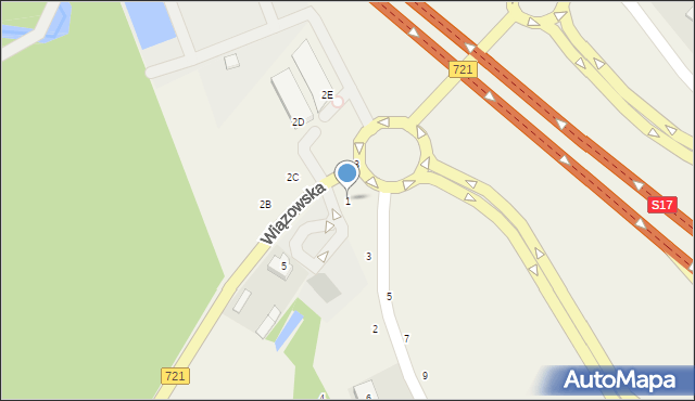 Emów, Jasna, 1, mapa Emów