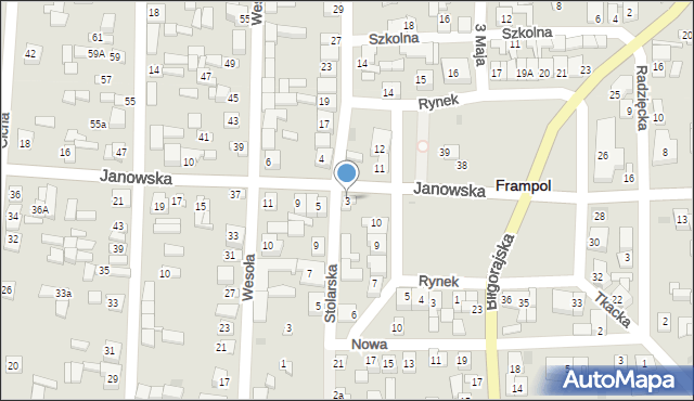 Frampol, Janowska, 3, mapa Frampol