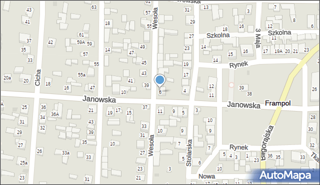 Frampol, Janowska, 6, mapa Frampol