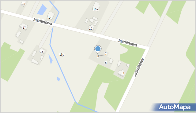 Franciszków, Jaśminowa, 9, mapa Franciszków