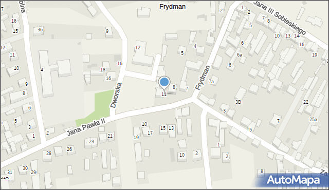 Frydman, Jana Pawła II, 11, mapa Frydman