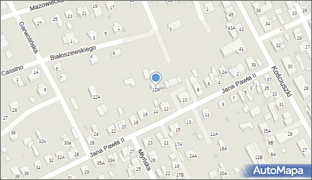 Garwolin, Jana Pawła II, 12A, mapa Garwolin