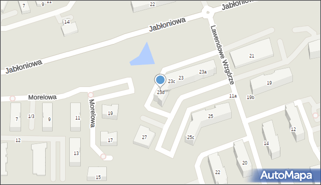 Gdańsk, Jabłoniowa, 23d, mapa Gdańska