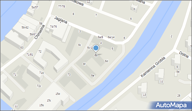 Gdańsk, Jaglana, 6b, mapa Gdańska