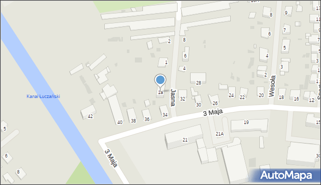 Giżycko, Jasna, 1a, mapa Giżycko