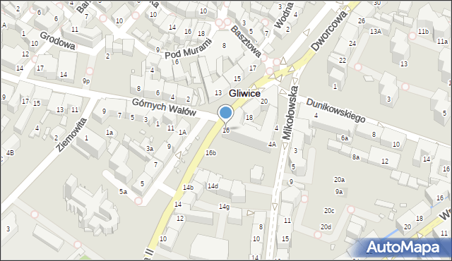 Gliwice, Jana Pawła II, 16, mapa Gliwic