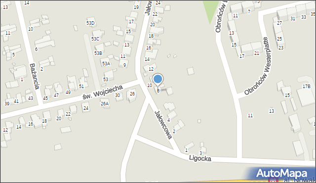 Gliwice, Jałowcowa, 8, mapa Gliwic