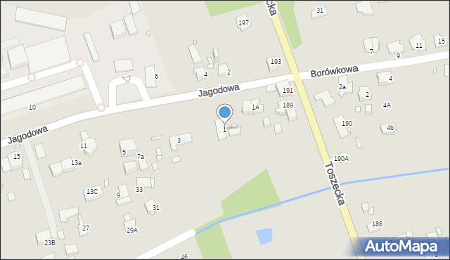 Gliwice, Jagodowa, 1, mapa Gliwic