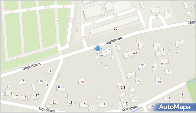 Gliwice, Jagodowa, 17, mapa Gliwic