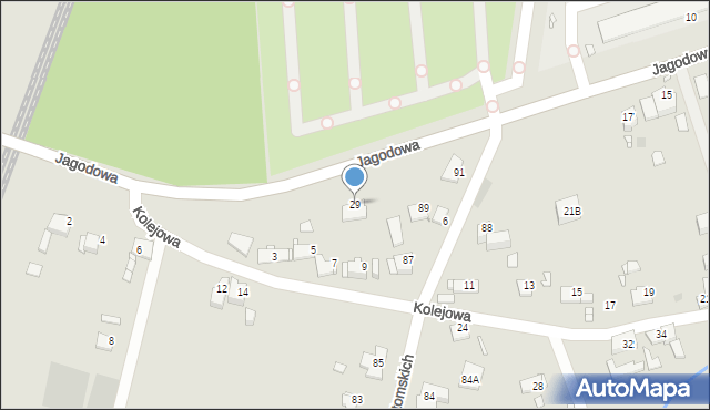 Gliwice, Jagodowa, 29, mapa Gliwic