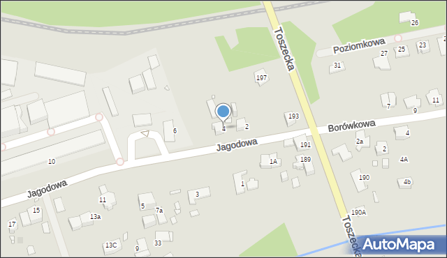 Gliwice, Jagodowa, 4, mapa Gliwic