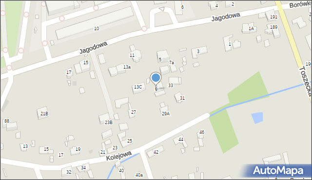 Gliwice, Jagodowa, 9, mapa Gliwic