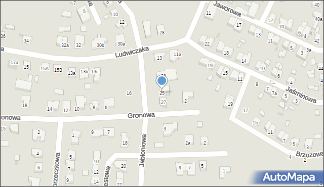 Gniezno, Jabłoniowa, 25, mapa Gniezna