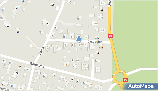 Gniezno, Jastrzębia, 5, mapa Gniezna