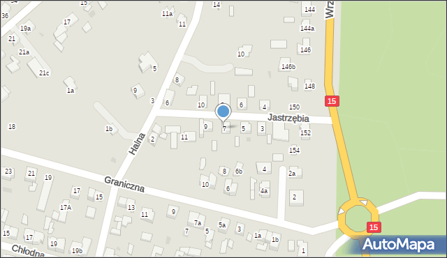 Gniezno, Jastrzębia, 7, mapa Gniezna