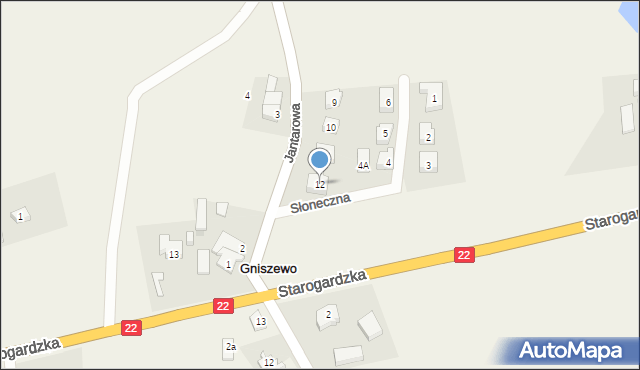 Gniszewo, Jantarowa, 12, mapa Gniszewo