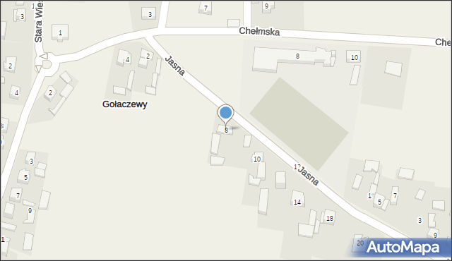 Gołaczewy, Jasna, 8, mapa Gołaczewy