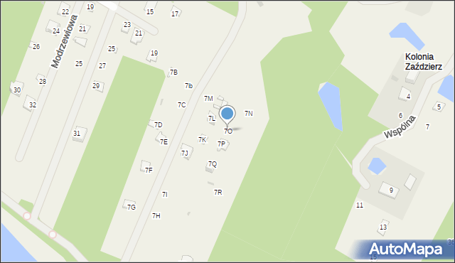 Grabina, Jaworowa, 7O, mapa Grabina