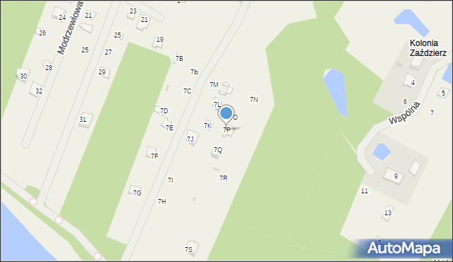 Grabina, Jaworowa, 7P, mapa Grabina