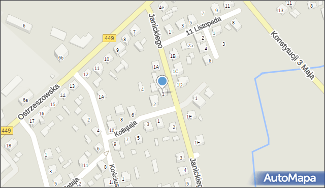 Grabów nad Prosną, Janickiego Stanisława, 1, mapa Grabów nad Prosną