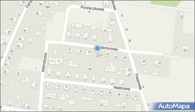 Gródek, Jaśminowa, 12, mapa Gródek