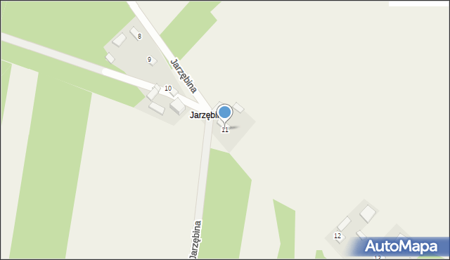 Grodzisko, Jarzębina, 11, mapa Grodzisko