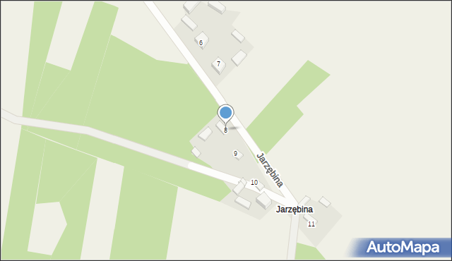 Grodzisko, Jarzębina, 8, mapa Grodzisko