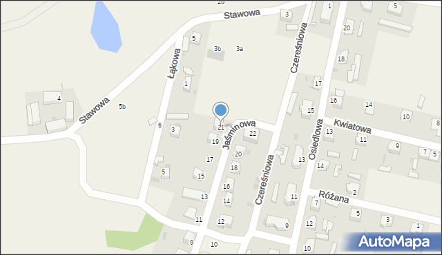 Gromadka, Jaśminowa, 21, mapa Gromadka