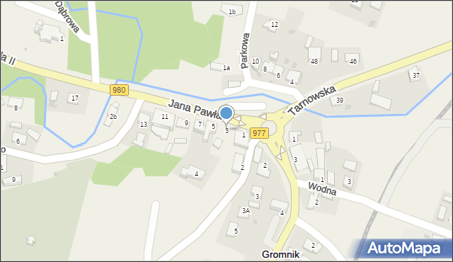Gromnik, Jana Pawła II, 3, mapa Gromnik