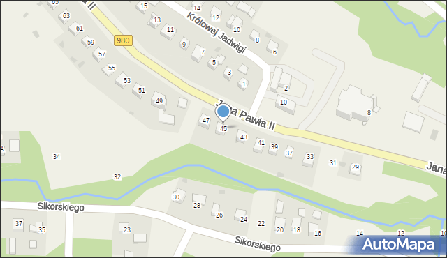 Gromnik, Jana Pawła II, 45, mapa Gromnik