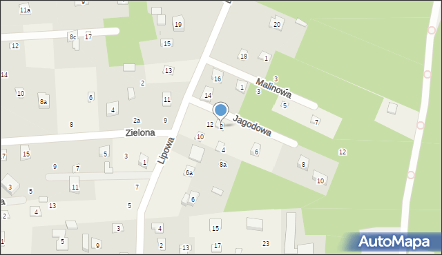 Grotniki, Jagodowa, 2, mapa Grotniki