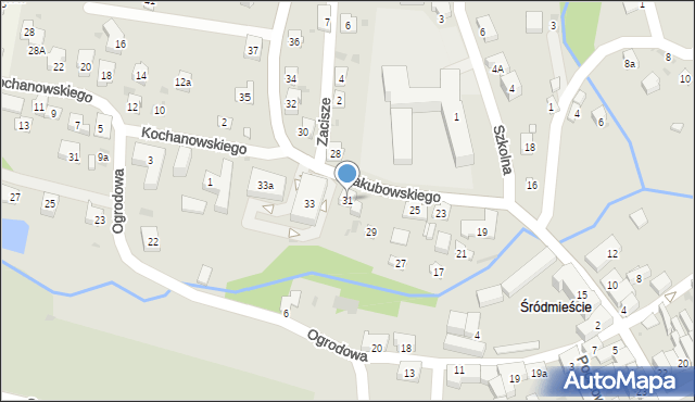 Grybów, Jakubowskiego, 31, mapa Grybów