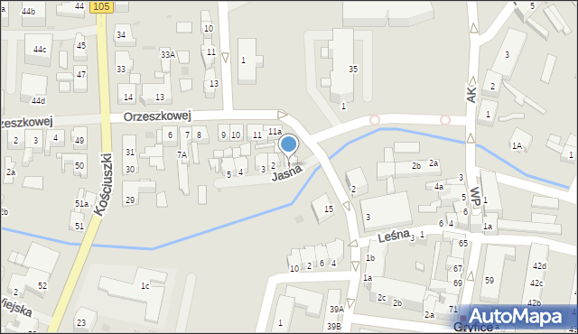 Gryfice, Jasna, 1, mapa Gryfice