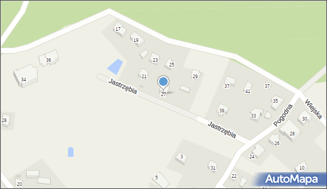 Grzybno, Jastrzębia, 27, mapa Grzybno