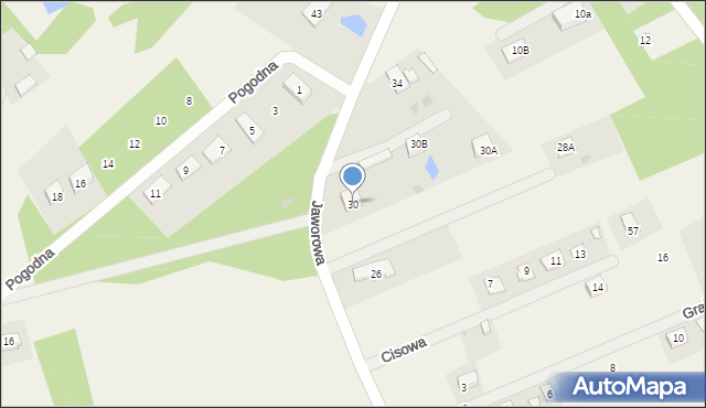 Henryszew, Jaworowa, 30, mapa Henryszew