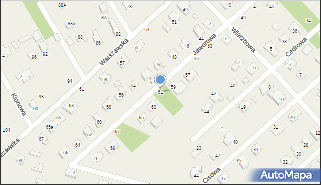 Hipolitów, Jaworowa, 61, mapa Hipolitów